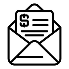 Poster - Result money mail icon. Outline Result money mail vector icon for web design isolated on white background