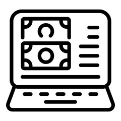 Poster - Result money finance icon. Outline Result money finance vector icon for web design isolated on white background