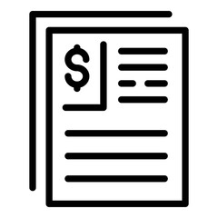 Poster - Result money finance paper icon. Outline Result money finance paper vector icon for web design isolated on white background