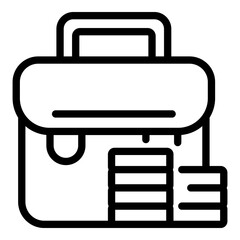 Poster - Briefcase market studies icon. Outline Briefcase market studies vector icon for web design isolated on white background