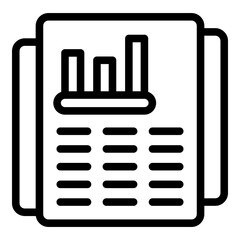 Poster - Papers market studies icon. Outline Papers market studies vector icon for web design isolated on white background