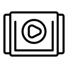 Poster - Video market studies icon. Outline Video market studies vector icon for web design isolated on white background