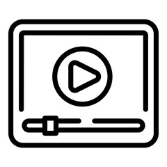 Poster - Video lesson market studies icon. Outline Video lesson market studies vector icon for web design isolated on white background