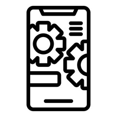 Poster - Phone data icon. Outline Phone data vector icon for web design isolated on white background