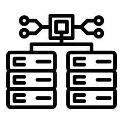 Poster - Data storage icon. Outline Data storage vector icon for web design isolated on white background
