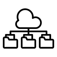 Poster - Data storage cloud icon. Outline Data storage cloud vector icon for web design isolated on white background
