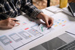 © Natee Meepian - ux designer creative Graphic planning application development for web mobile phone or computer. User experience concept