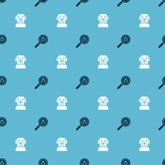 Poster - Set Flea search and Dog on seamless pattern. Vector