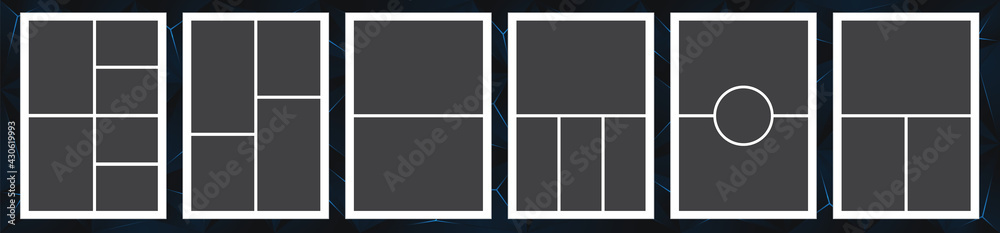 Photo collage grid. Photographic Album Look. Vector. Photo Montage and ...