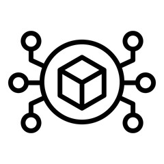 Poster - Big data center icon. Outline Big data center vector icon for web design isolated on white background