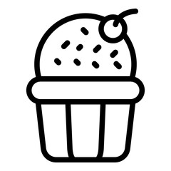 Poster - Dessert muffin icon. Outline Dessert muffin vector icon for web design isolated on white background