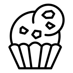 Poster - Cream muffin icon. Outline Cream muffin vector icon for web design isolated on white background