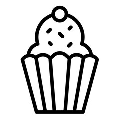 Poster - Snack muffin icon. Outline Snack muffin vector icon for web design isolated on white background