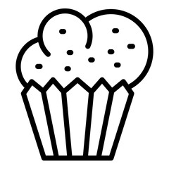 Sticker - Sugar muffin icon. Outline Sugar muffin vector icon for web design isolated on white background