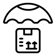 Poster - Protected delivery icon. Outline Protected delivery vector icon for web design isolated on white background