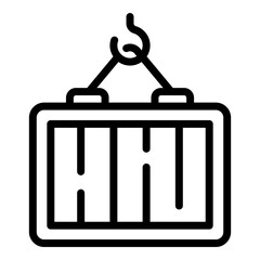Poster - Shipping container icon. Outline Shipping container vector icon for web design isolated on white background