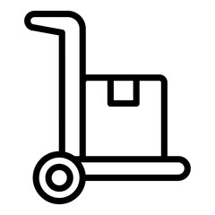 Poster - Trolley parcel icon. Outline Trolley parcel vector icon for web design isolated on white background