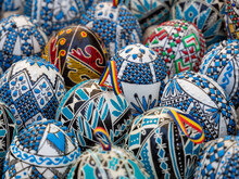 Closeup Shot Of Many Romanian Orthodox Easter Eggs