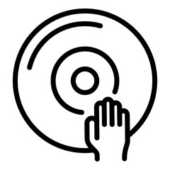 Poster - Dj disc icon. Outline Dj disc vector icon for web design isolated on white background