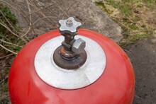 Red Gas Cylinder Top View
