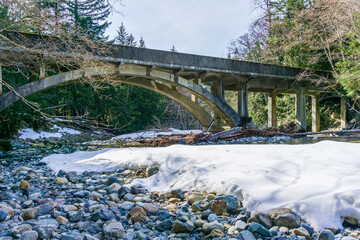 Snow Bridge And Creek 2