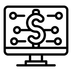 Poster - Dollar analytics icon. Outline Dollar analytics vector icon for web design isolated on white background