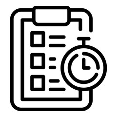Poster - Deadline realization icon. Outline Deadline realization vector icon for web design isolated on white background