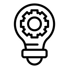 Poster - Bulb realization icon. Outline Bulb realization vector icon for web design isolated on white background