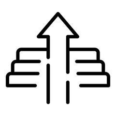 Poster - Growth realization icon. Outline Growth realization vector icon for web design isolated on white background