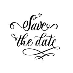 Wall Mural - save the date. text calligraphy vector lettering for wedding or love card.