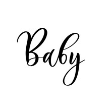 Baby - Lettering Inscription. Baby Shower Invitation Template.