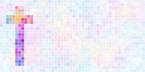  brights and pastels colorful cross and light mosaic grid