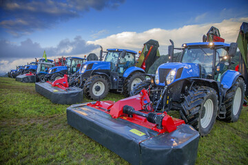 Sticker - Row of agricultural machinery in a field