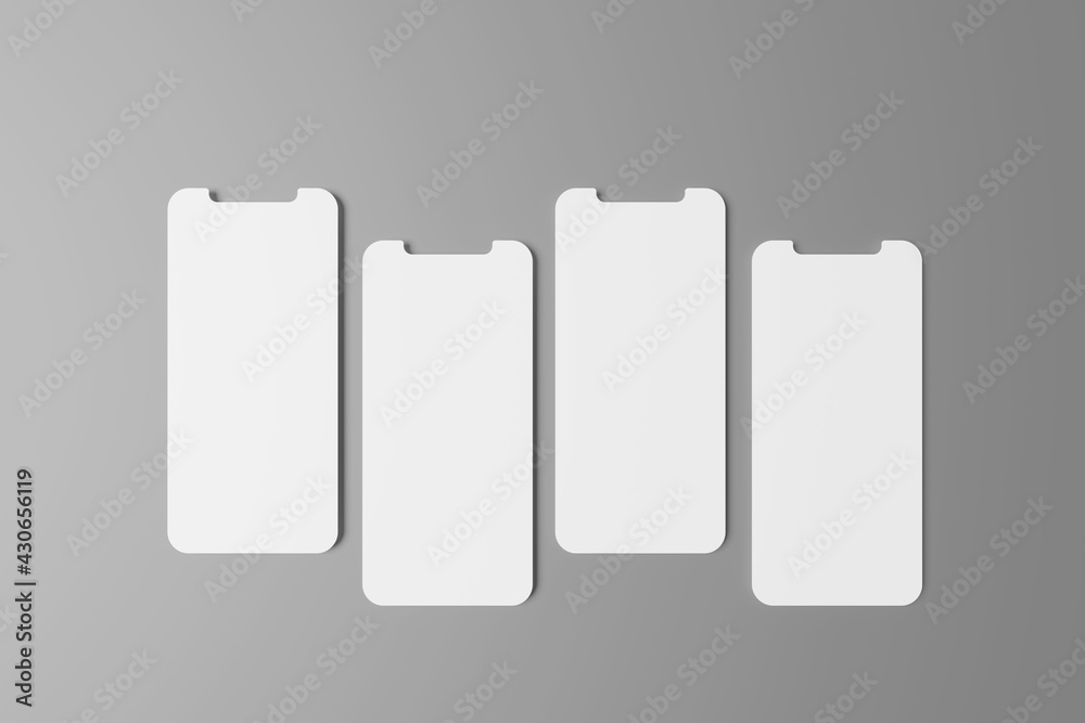 Realistic smartphone mockup. Cellphone frame with blank display UI, UX ...
