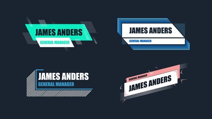 Poster - Modern dynamic lower third banners template set of four. Vector illustration