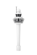 White Airport Air Traffic Control Tower Building In Clay Style. 3d Rendering