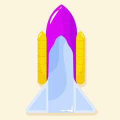 Poster - Isolated rocket science school tools icons - Vector