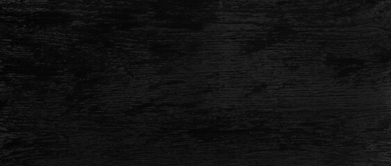 Panorama of Black vintage wooden table top pattern texture and seamless background