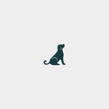 Vector Silhouette Of A Dog On A White Background Logo