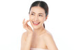 © kitthanes - Beautiful young asian woman with clean fresh skin on white background, Face care, Facial treatment, Cosmetology, beauty and spa, Asian women portrait