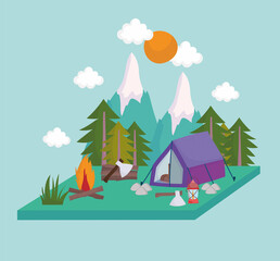 Sticker - camping nature landscape