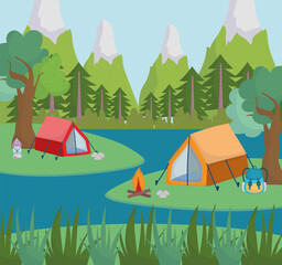 Sticker - camping forest river