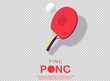 Ping pong Poster Template. Table and rackets for ping-pong. Vector illustration
