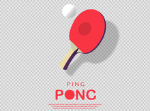 Ping Pong Poster Template. Table And Rackets For Ping-pong. Vector Illustration