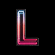 Neon Light Alphabet L With Clipping Path.