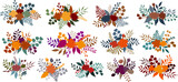 Fototapeta Dinusie - autumn fall floral flowers branches twigs bouquets, arrangements, isolated vector illustration