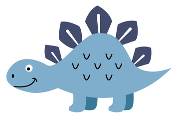 Cute hand-drawn dinosaur on a white isolated background.	