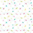 Colorful confetti, sprinkles and dots vector seamless pattern background for party, celebration design.