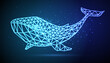 © annbozhko - Hipster polygonal neon whale silhouette. Vector illustration