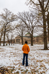 Wall Mural - Jackson Park of Chicago and Museum of Science and Industry view in winter